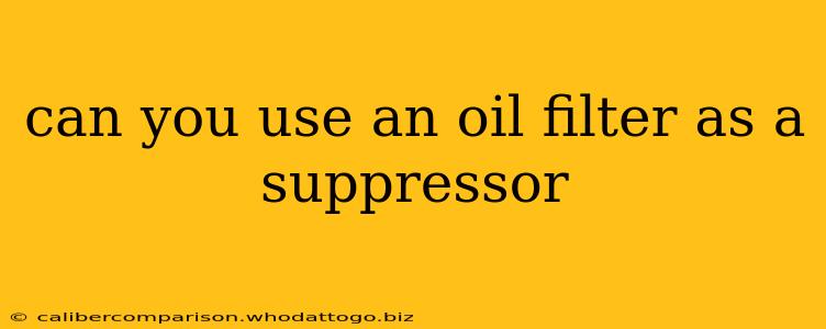 can you use an oil filter as a suppressor