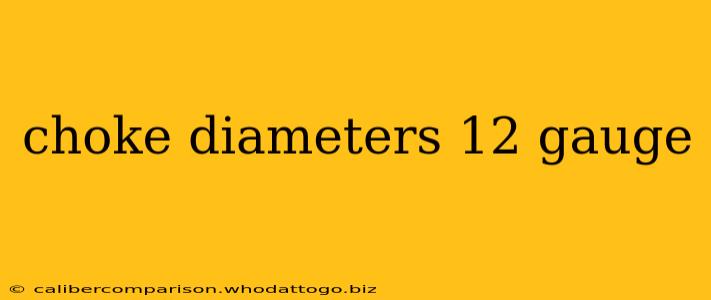 choke diameters 12 gauge