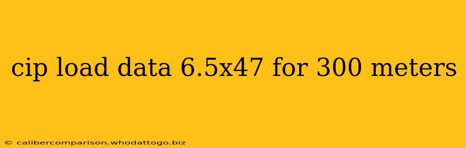 cip load data 6.5x47 for 300 meters