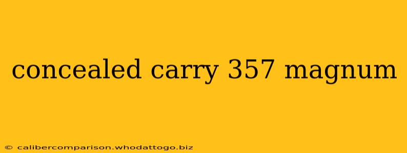 concealed carry 357 magnum