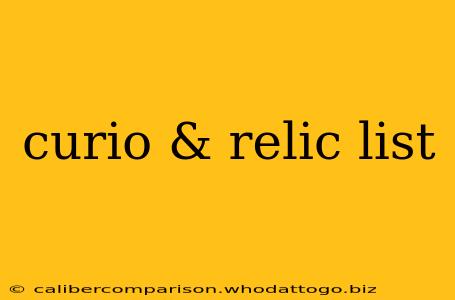 curio & relic list