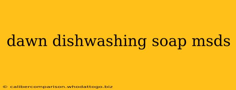 dawn dishwashing soap msds