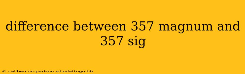 difference between 357 magnum and 357 sig