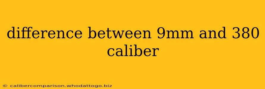 difference between 9mm and 380 caliber