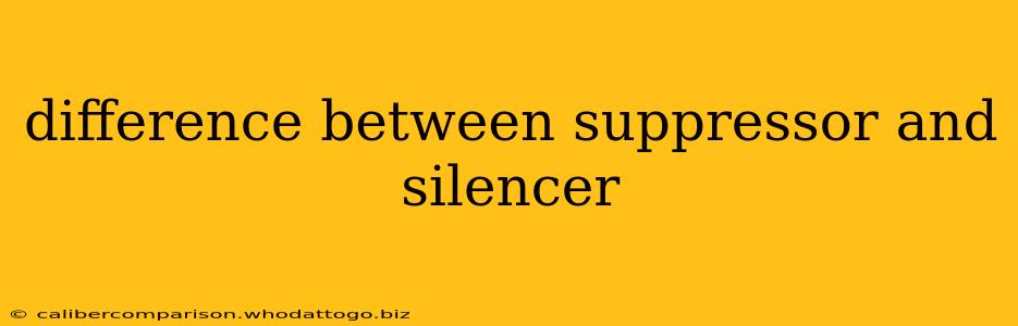 difference between suppressor and silencer