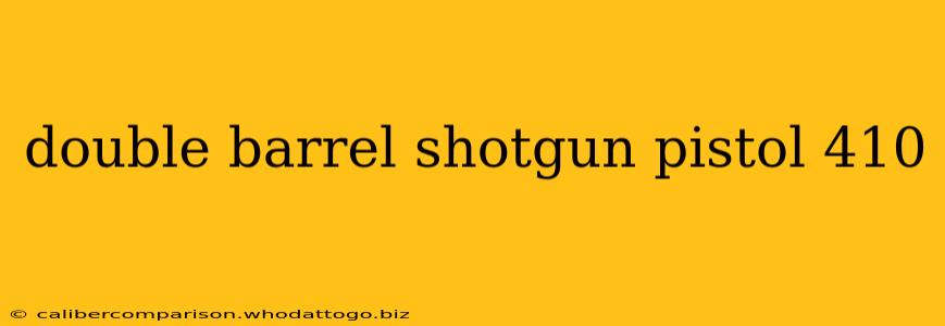 double barrel shotgun pistol 410