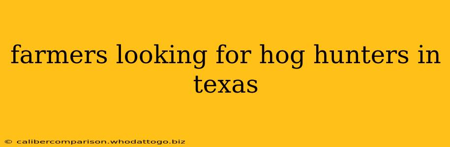 farmers looking for hog hunters in texas