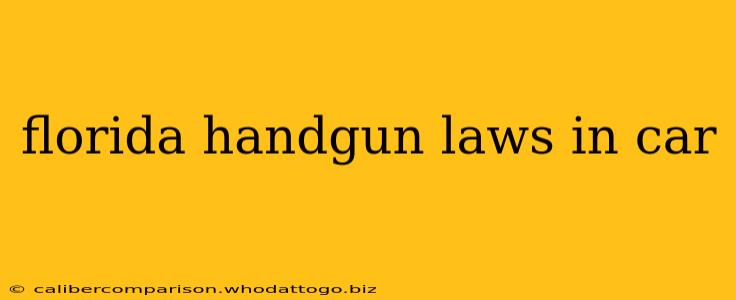 florida handgun laws in car