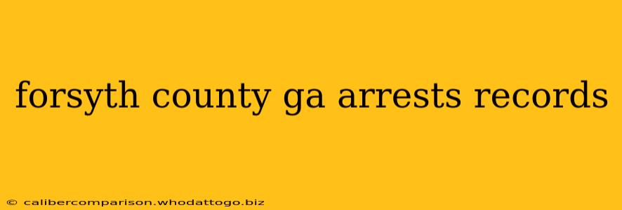 forsyth county ga arrests records