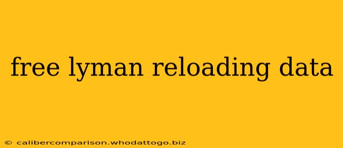 free lyman reloading data