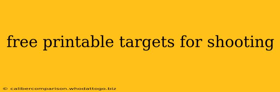 free printable targets for shooting