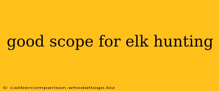 good scope for elk hunting