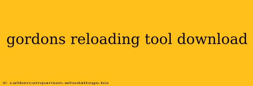 gordons reloading tool download