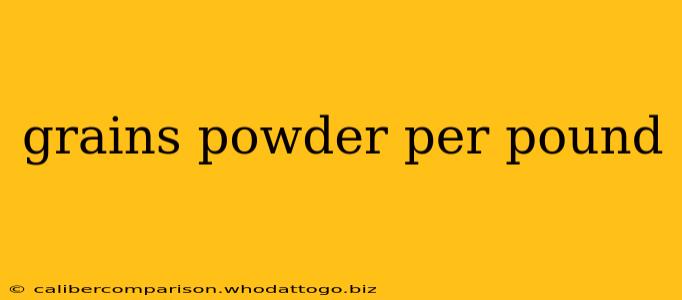 grains powder per pound