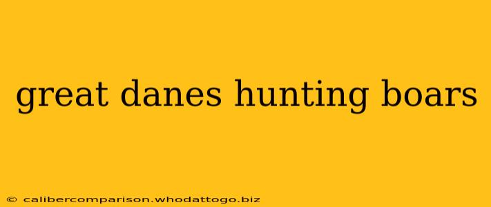 great danes hunting boars