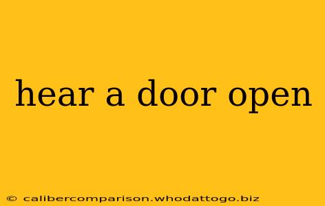 hear a door open