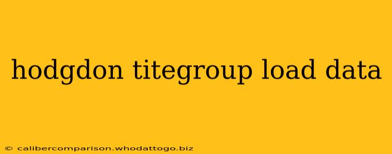 hodgdon titegroup load data