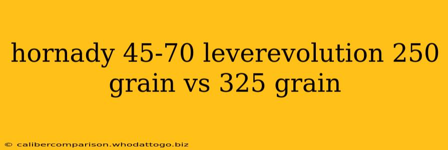 hornady 45-70 leverevolution 250 grain vs 325 grain