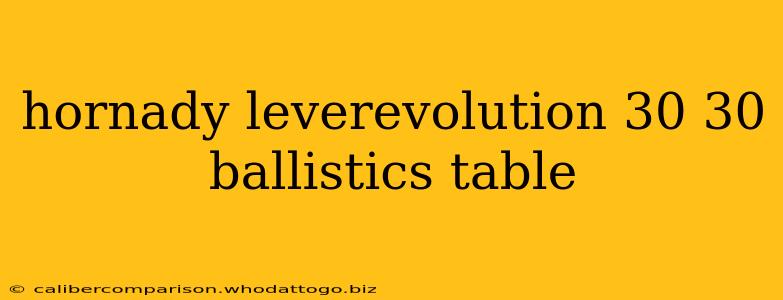 hornady leverevolution 30 30 ballistics table