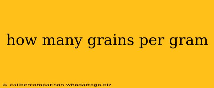 how many grains per gram