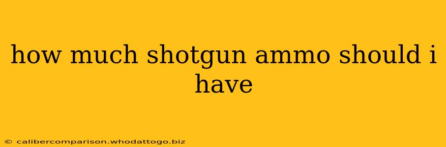 how much shotgun ammo should i have