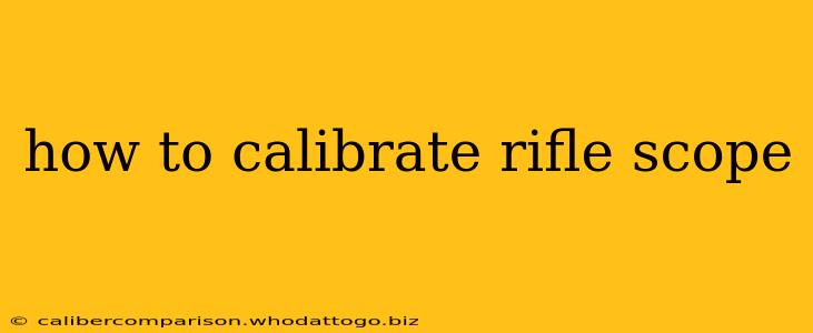 how to calibrate rifle scope