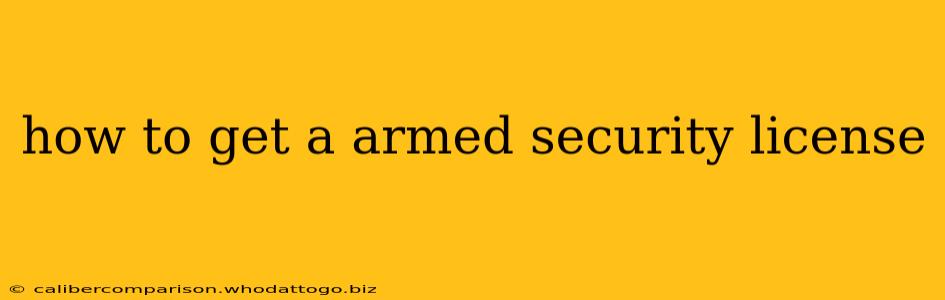 how to get a armed security license