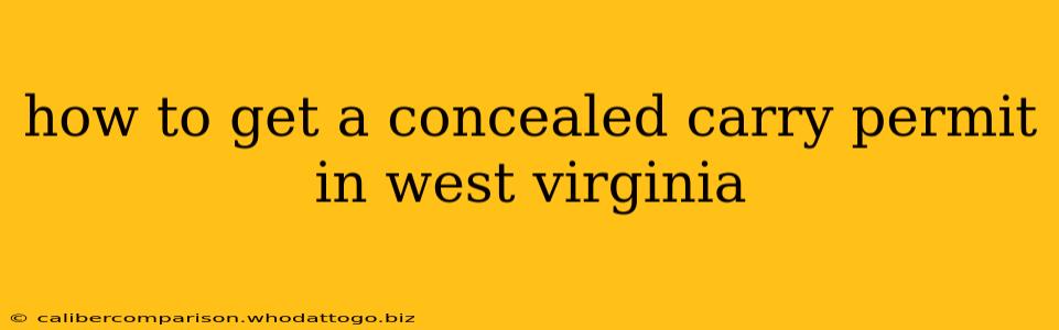 how to get a concealed carry permit in west virginia