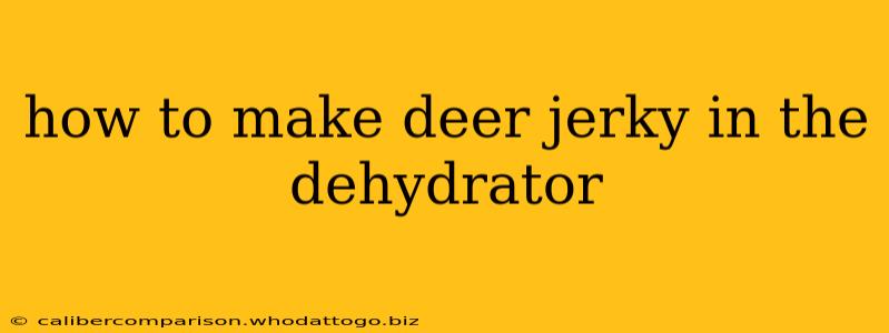 how to make deer jerky in the dehydrator