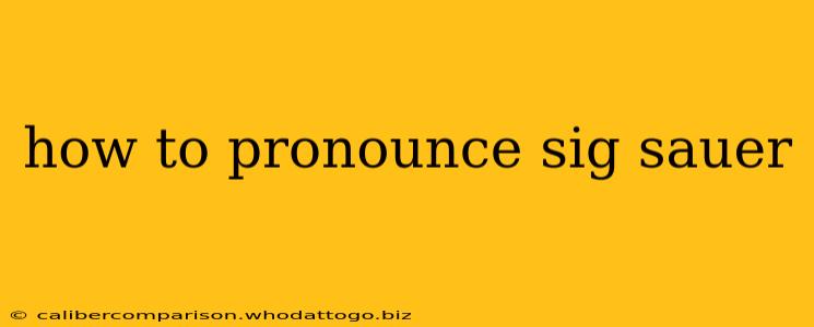 how to pronounce sig sauer