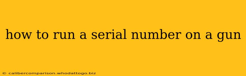 how to run a serial number on a gun