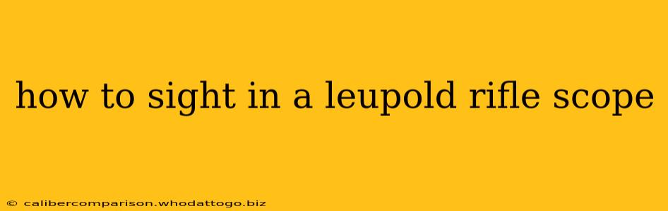 how to sight in a leupold rifle scope