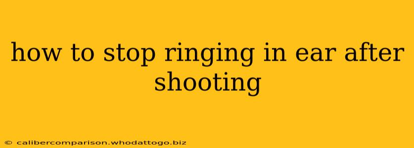 how to stop ringing in ear after shooting