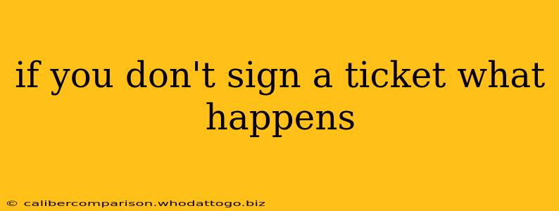 if you don't sign a ticket what happens