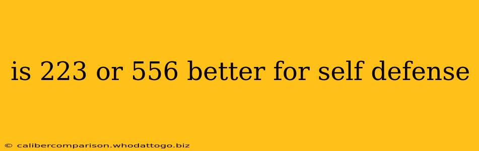 is 223 or 556 better for self defense