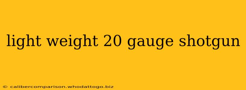 light weight 20 gauge shotgun