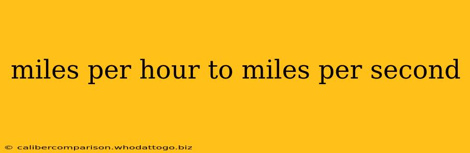 miles per hour to miles per second