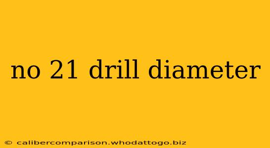 no 21 drill diameter