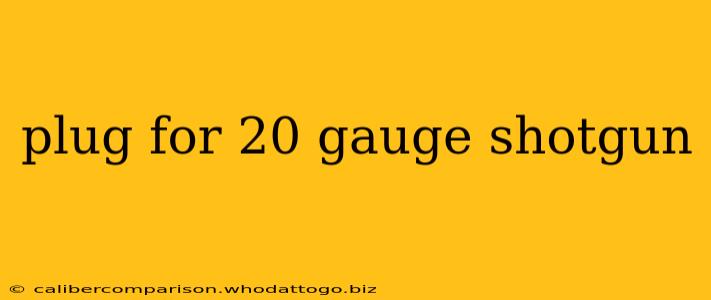 plug for 20 gauge shotgun