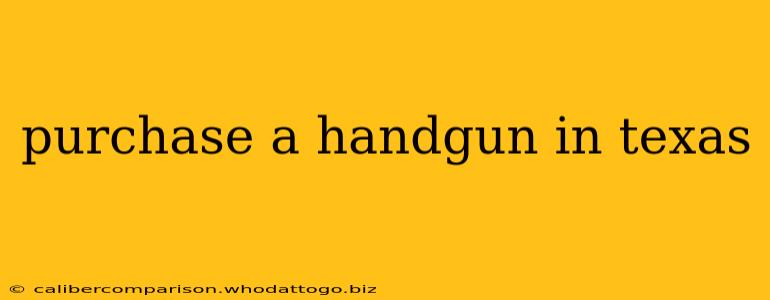 purchase a handgun in texas