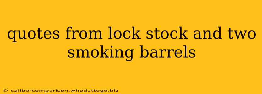 quotes from lock stock and two smoking barrels