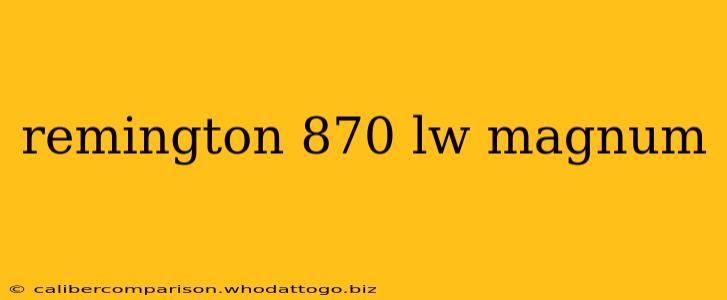 remington 870 lw magnum