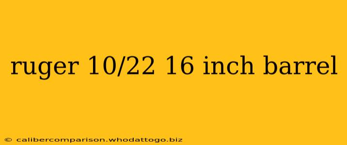 ruger 10/22 16 inch barrel