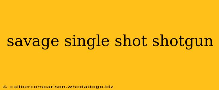 savage single shot shotgun