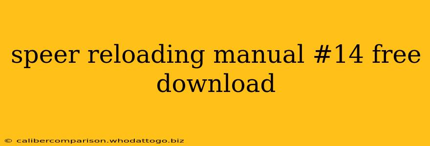 speer reloading manual #14 free download