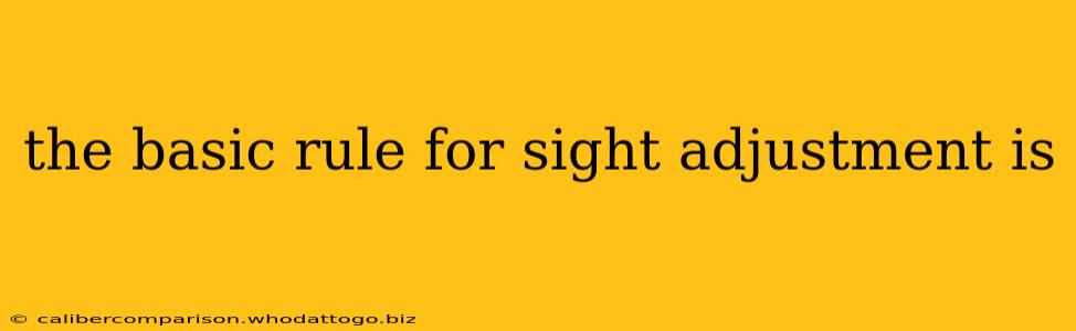 the basic rule for sight adjustment is