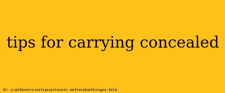 tips for carrying concealed