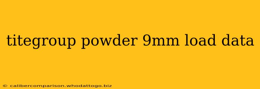 titegroup powder 9mm load data