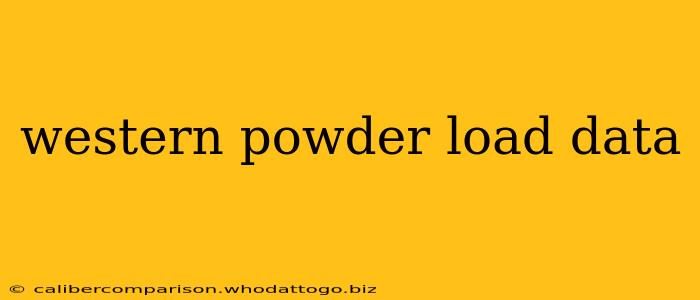 western powder load data