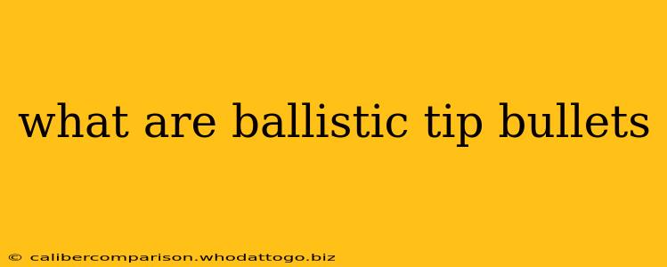 what are ballistic tip bullets